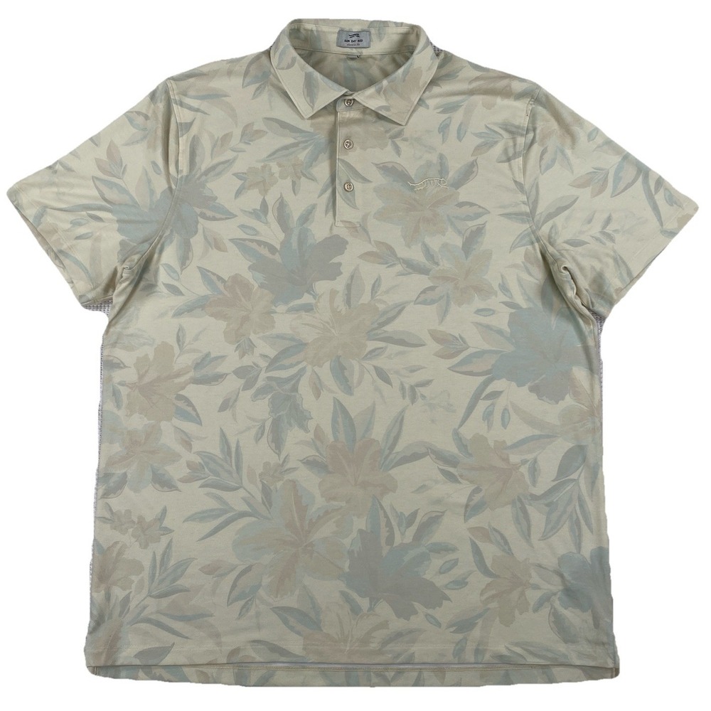 SUN DAY RED Tiger Woods Golf Polo Shirt Men's Large Classic Fit Floral AOP